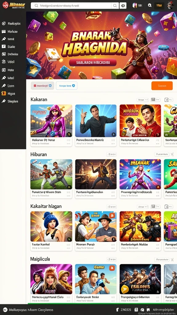Tampilan utama game 62HOT dengan berbagai pilihan mode permainan.