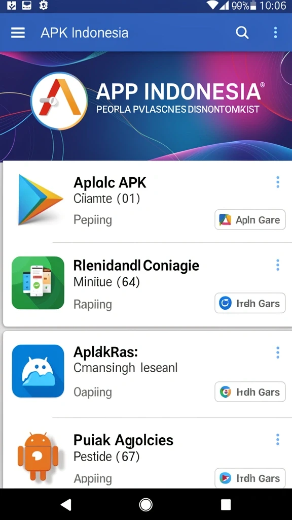 Tampilan menu utama aplikasi yang menarik.
