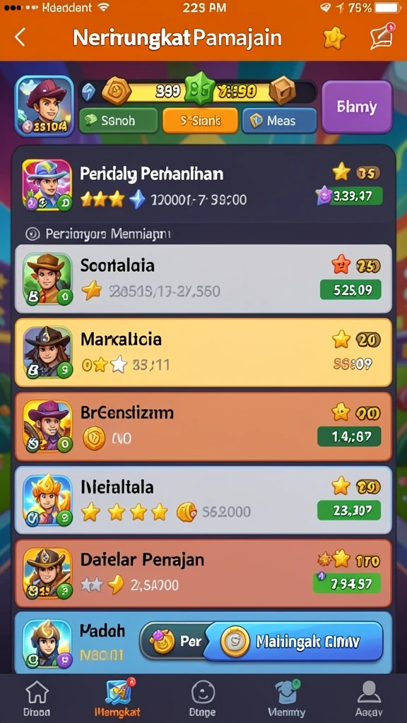 Aksi seru dalam petualangan di level yang menantang.
