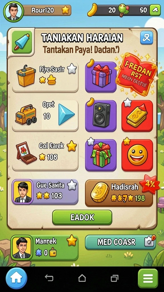 Screenshot menampilkan interaksi karakter yang menarik.