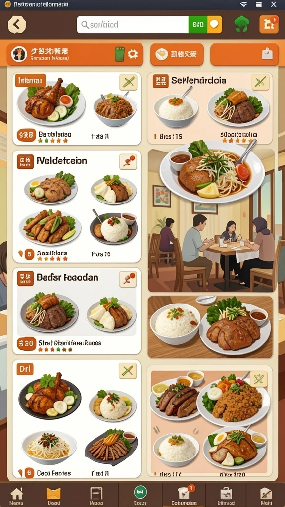 Karakter unik dengan kemampuan berbeda di setiap level.