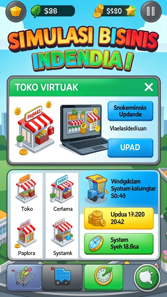 Screenshot dari level yang penuh warna dan tantangan.